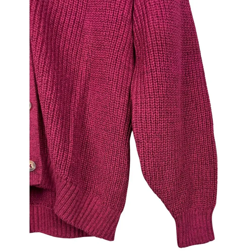 Old‎ Navy Girls Sweater Cardigan Noble Garnet Cocoon Balloon Sleeves XL (12) New